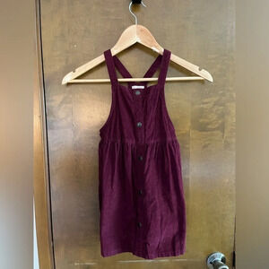 Cat & Jack Burgundy Corduroy Overall Dress Size 5T